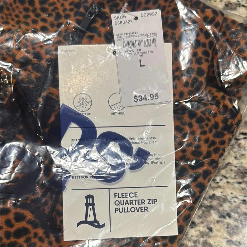 🆕 Lands’ End Quater Zip Fleece Women's Top. L. NWT!! - Picture 7 of 7